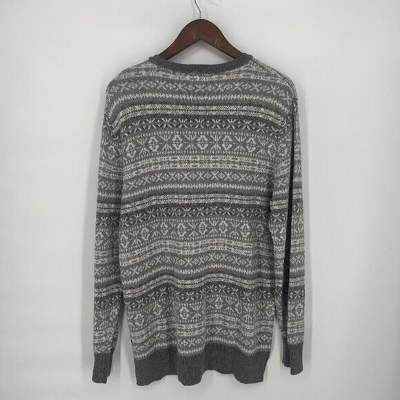 Rails Mens Size Large Gray Carlisle Sweater In Silver Icicle Fair Isle Nordic - Picture 4 of 10